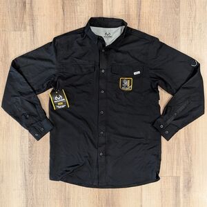 Realtree Men’s Small Black Hunting Guide Shirt Long Sleeve Scent Control NWT